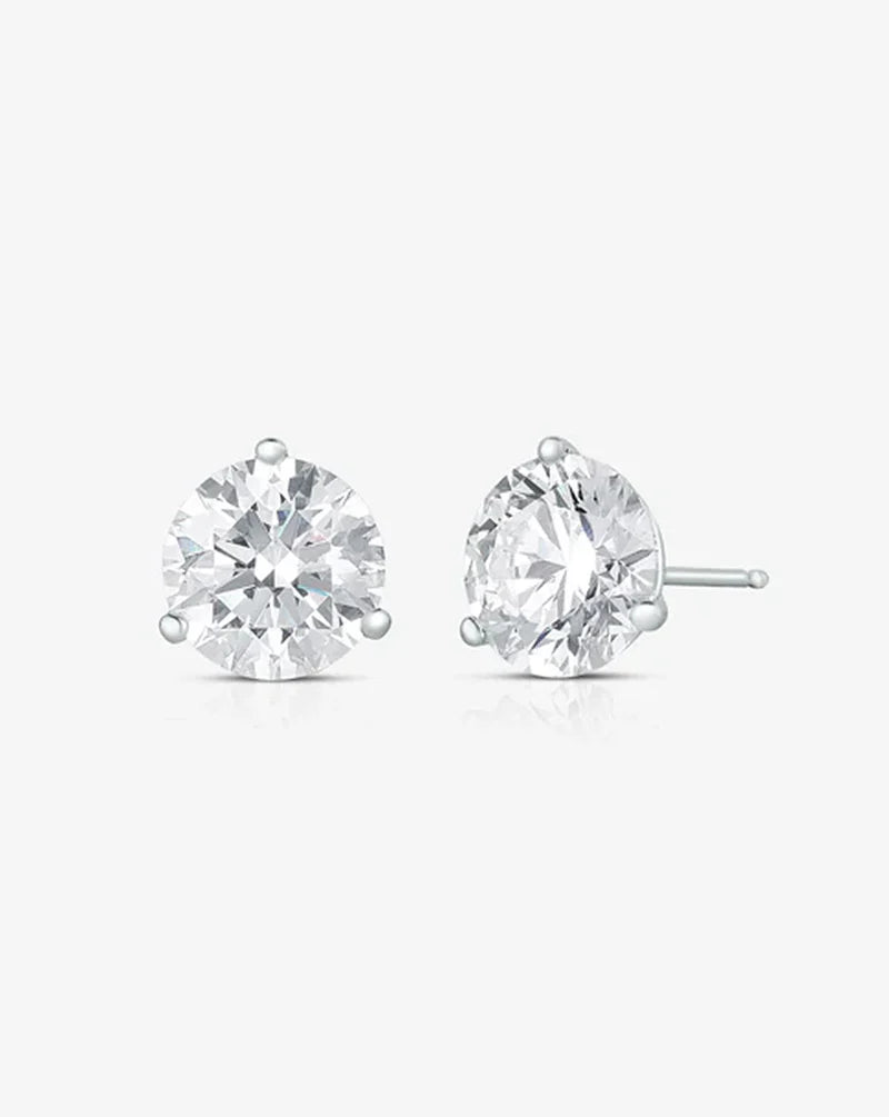 Round Lab Diamond Studs
