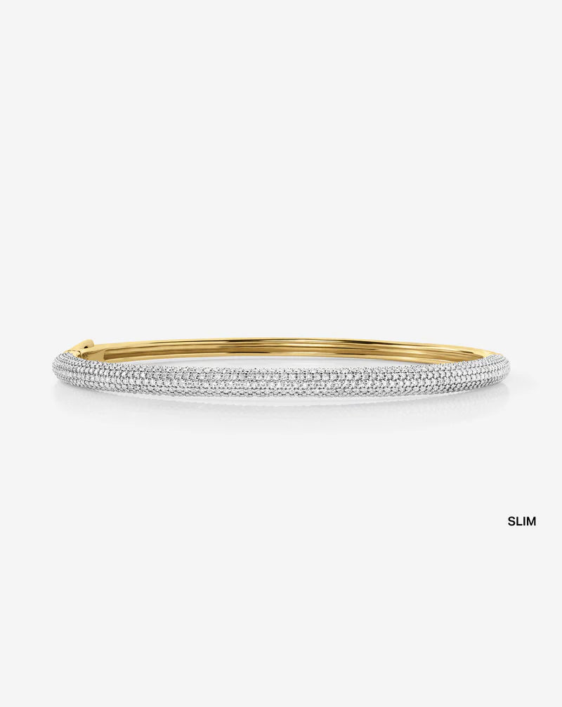Pavé Diamond Stackable Gold Cloud Bangle