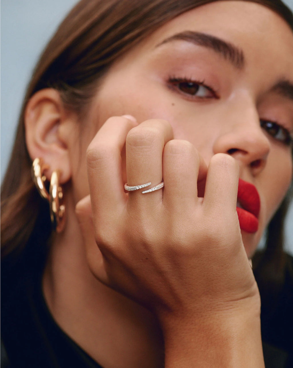 Open Diamond Wrap Ring