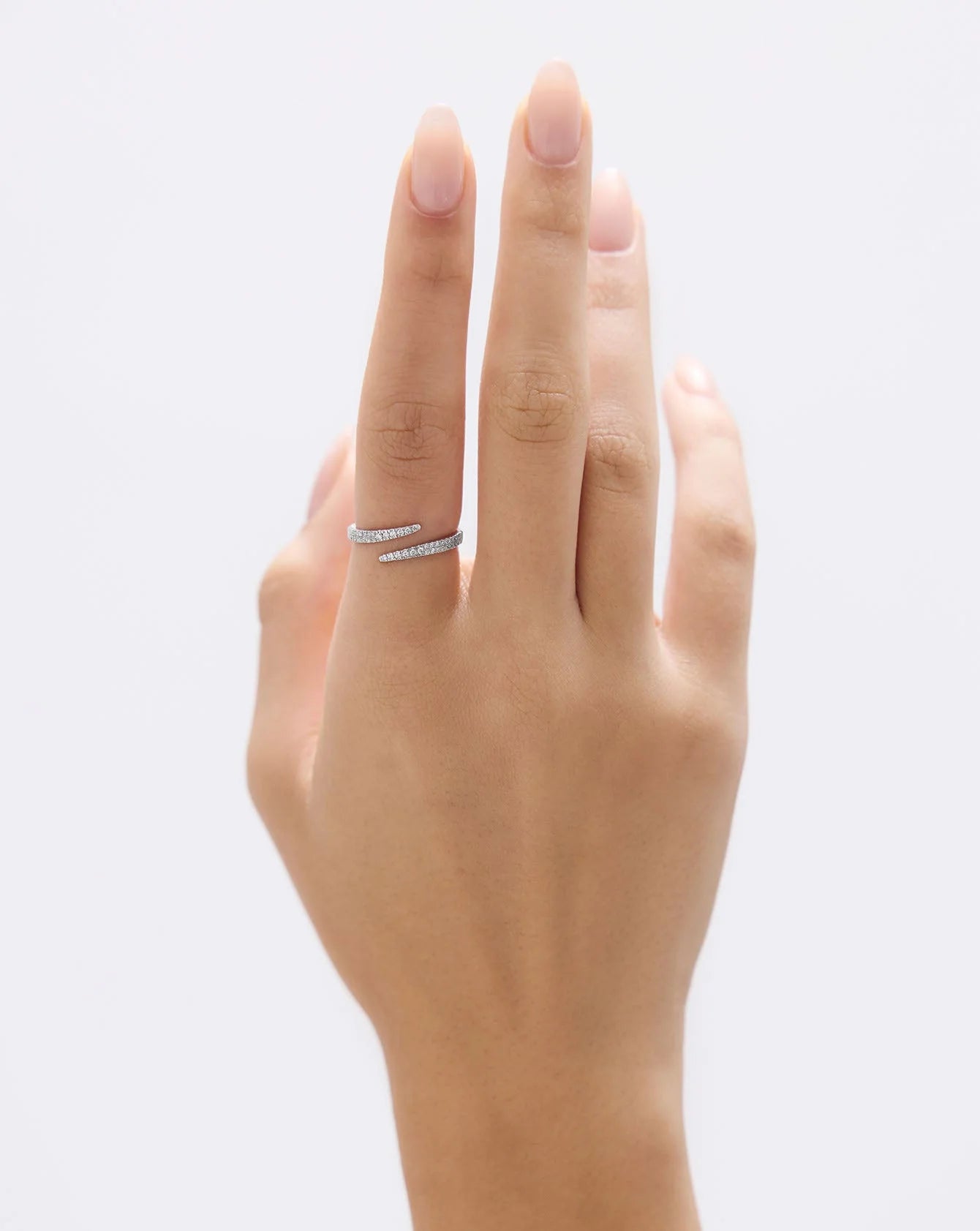 Open Diamond Wrap Ring