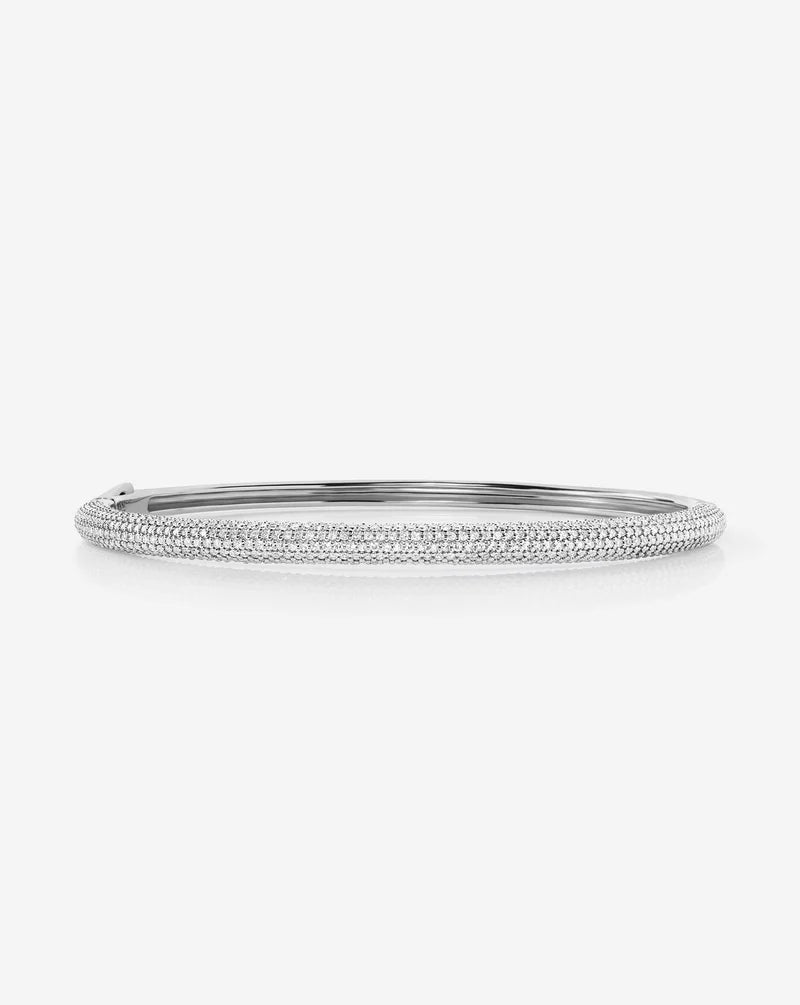 Pavé Diamond Stackable Gold Cloud Bangle