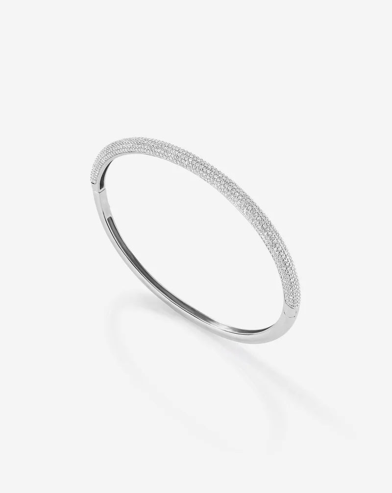 Pavé Diamond Stackable Gold Cloud Bangle