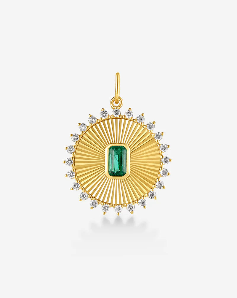 Fluted Emerald Pendant