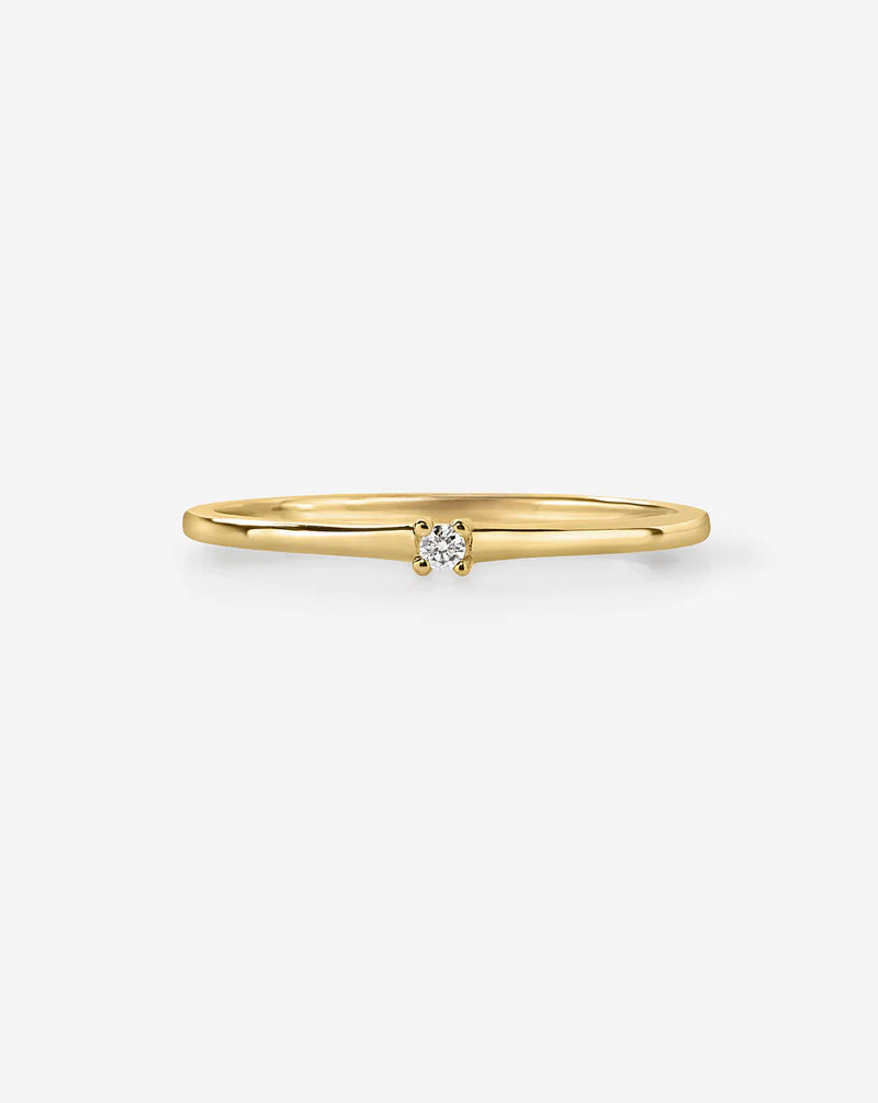 Petite Single Round Diamond Ring