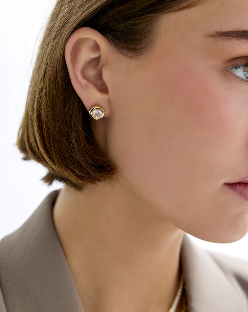 Organic Bezel Lab Diamond Studs