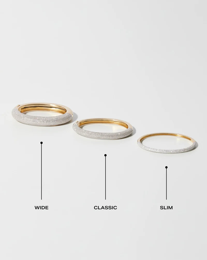 Pavé Diamond Stackable Gold Cloud Bangle