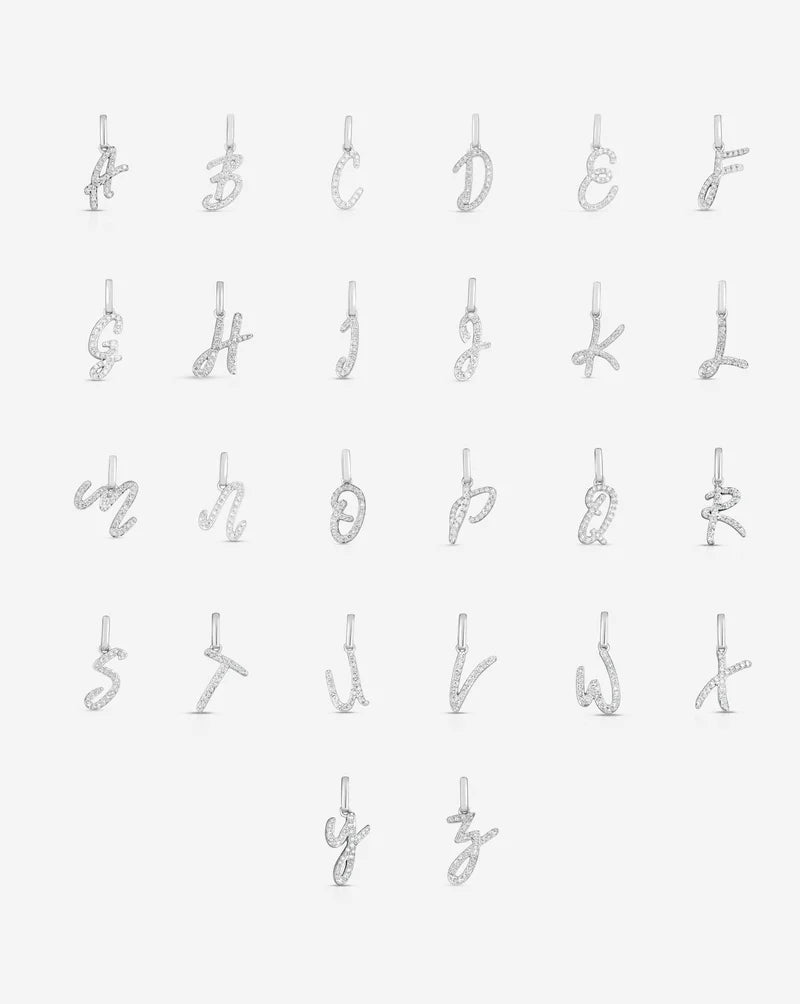 Diamond Script Initial Necklace