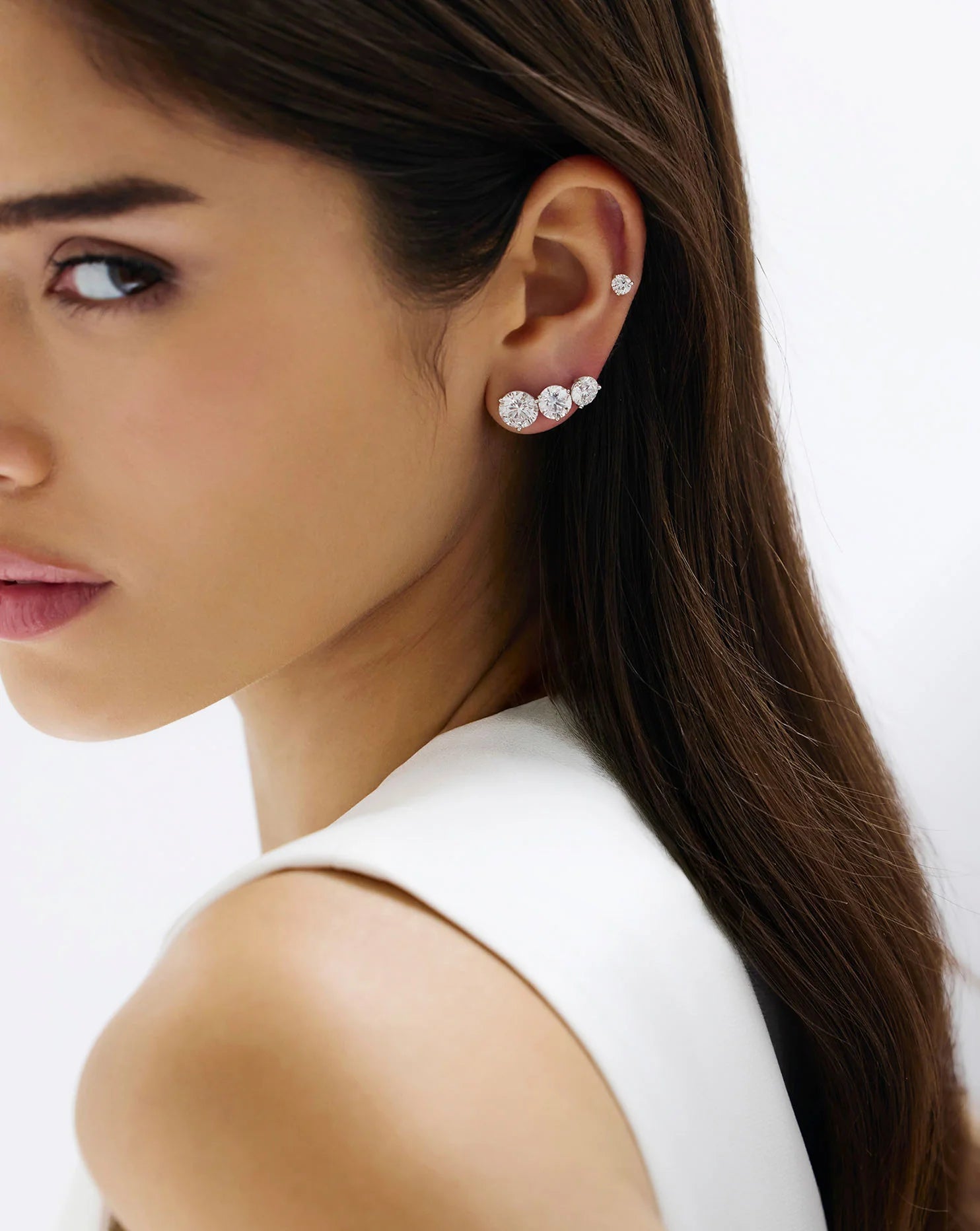 Round Lab Diamond Studs